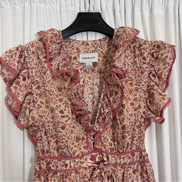 Sabina Musayev Jennifer Floral Ginger Print Maxi Dress size Medium - Picture 9 of 11